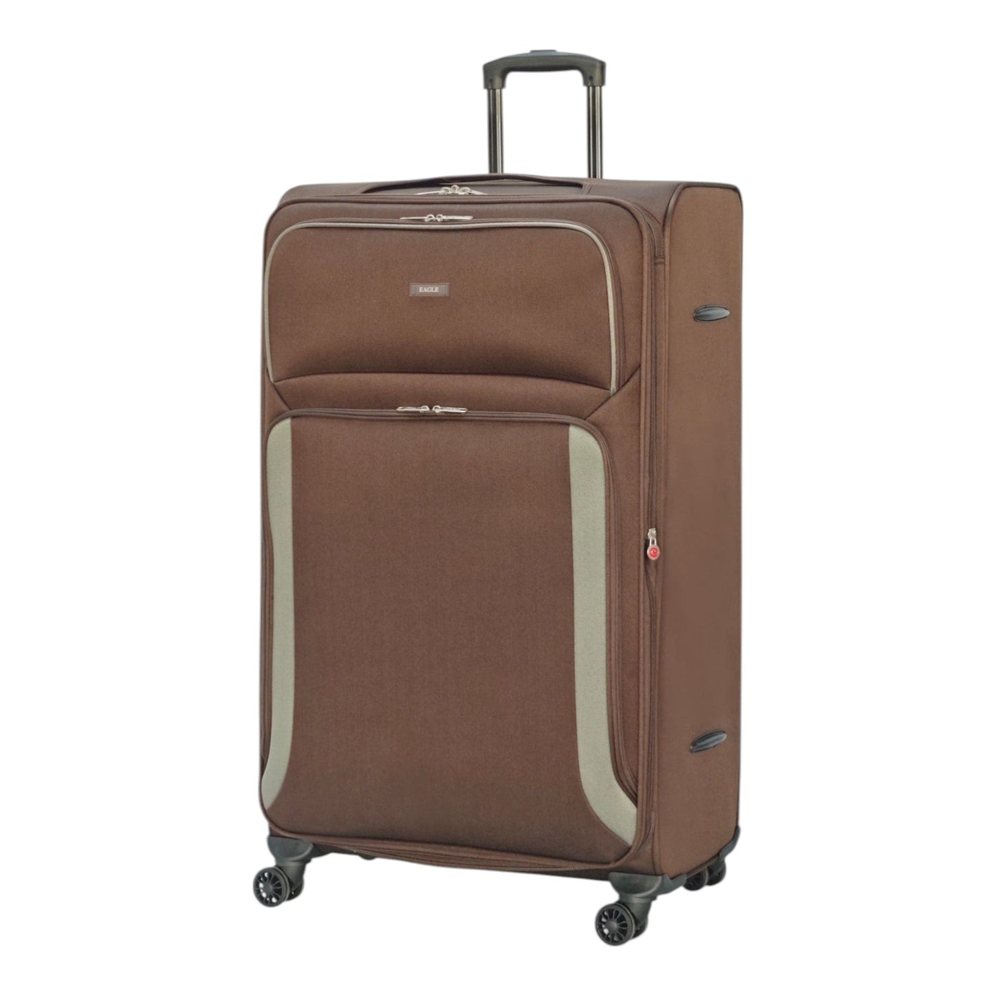 EAGLE - Premium Soft Suitcase with 4 Silent 360° Spinner Wheels, Combination Lock, and Elegant Design - Extra Large