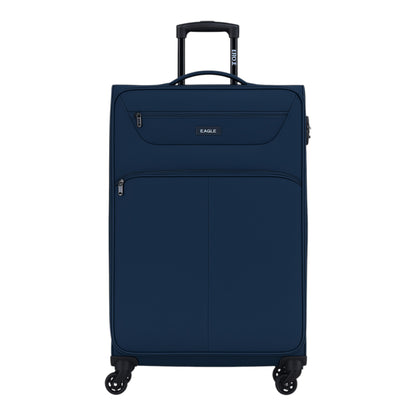 Eagle Super Lightweight 4 Wheels Spinner Soft Shell Expandable Luggage Navy