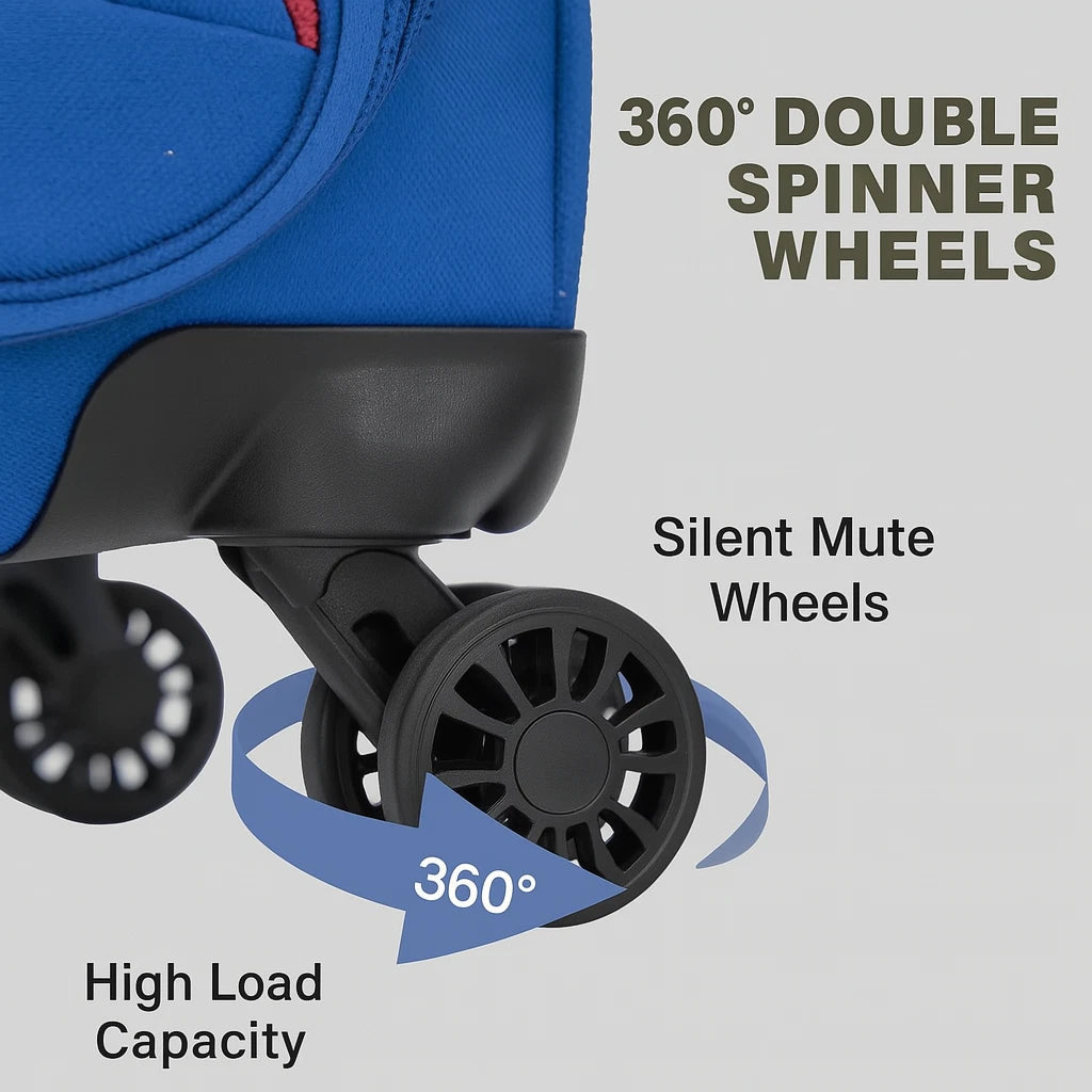 Explorador Expandable Soft Suitcase with Spinner Wheels & Lock - Cabin