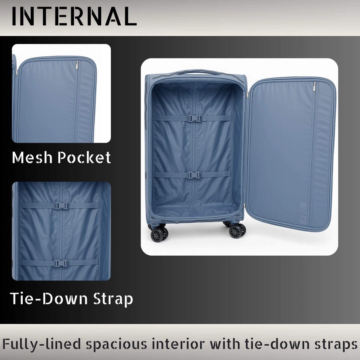 Explorador Expandable Soft Suitcase with Spinner Wheels & Lock - Cabin