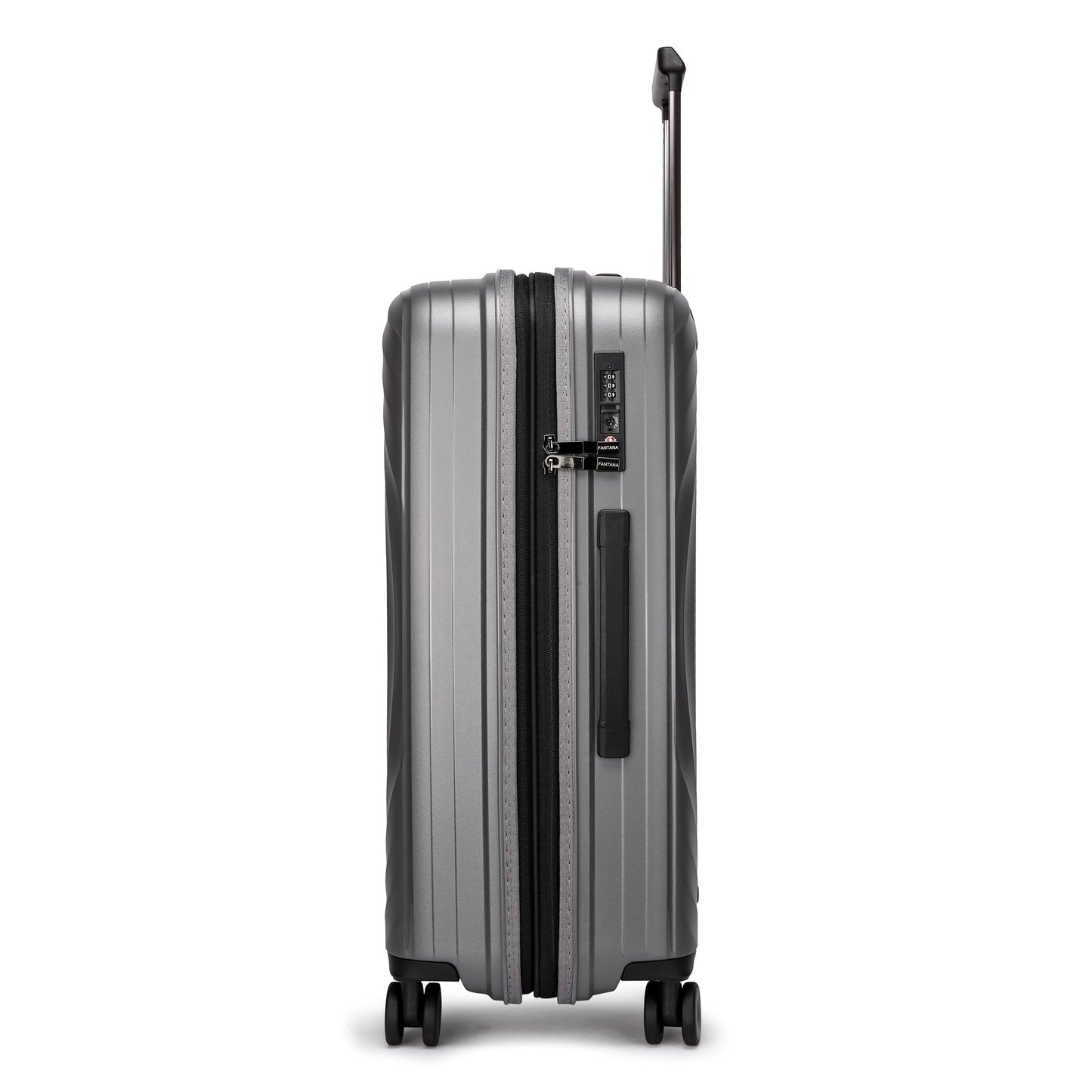 Fantana Hard Shell Polypropylene Suitcase 4 Wheels Travel Luggage Trolley Ultra Light Case - Large