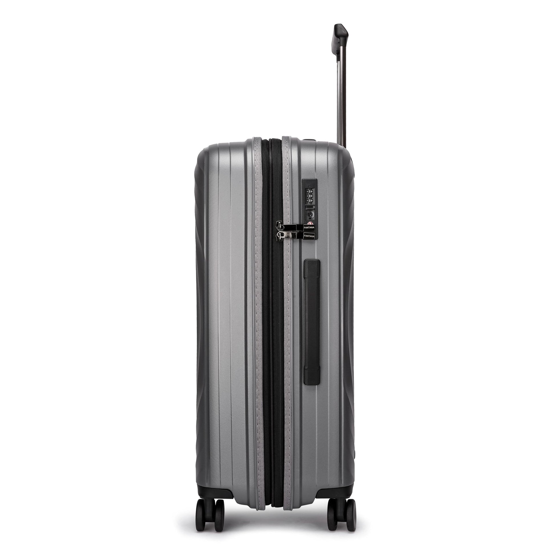 Fantana Hard Shell Polypropylene Suitcase 4 Wheels Travel Luggage Trolley Ultra Light Case - Large