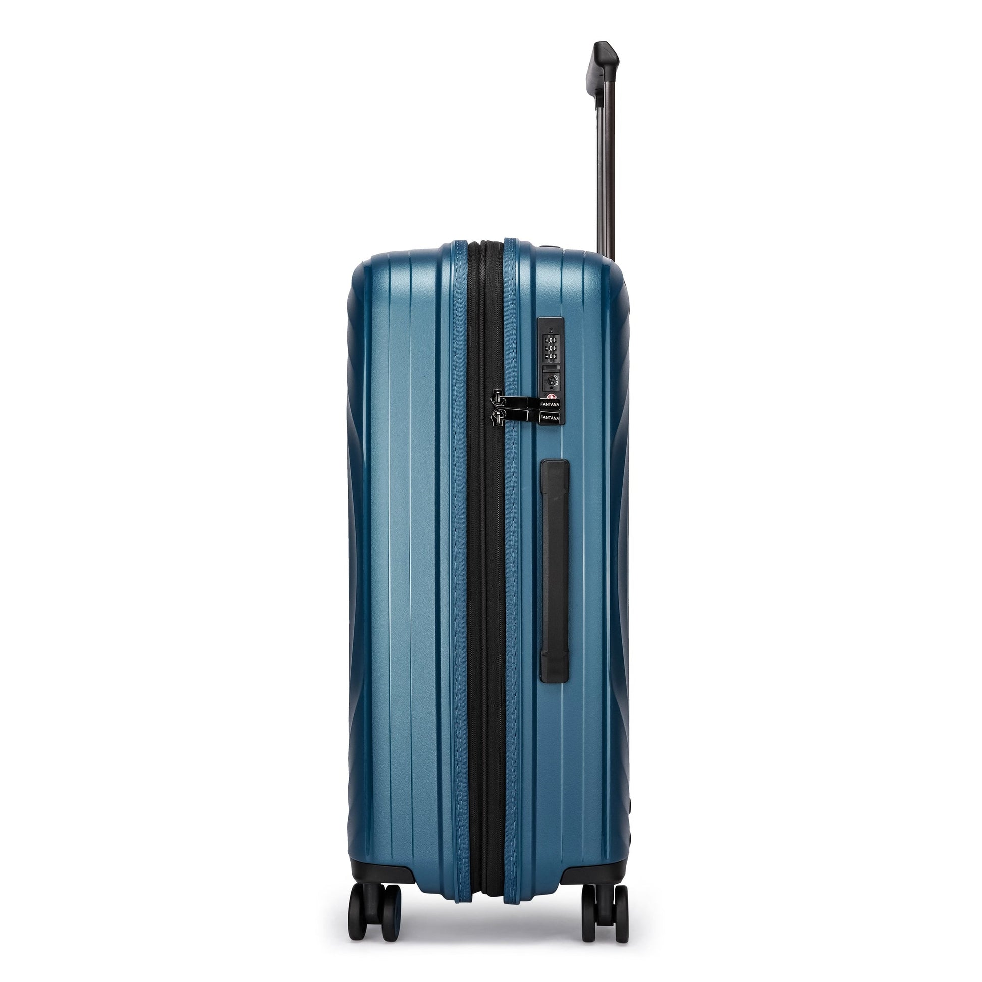Fantana Hard Shell Polypropylene Suitcase 4 Wheels Travel Luggage Trolley Ultra Light Case - Large
