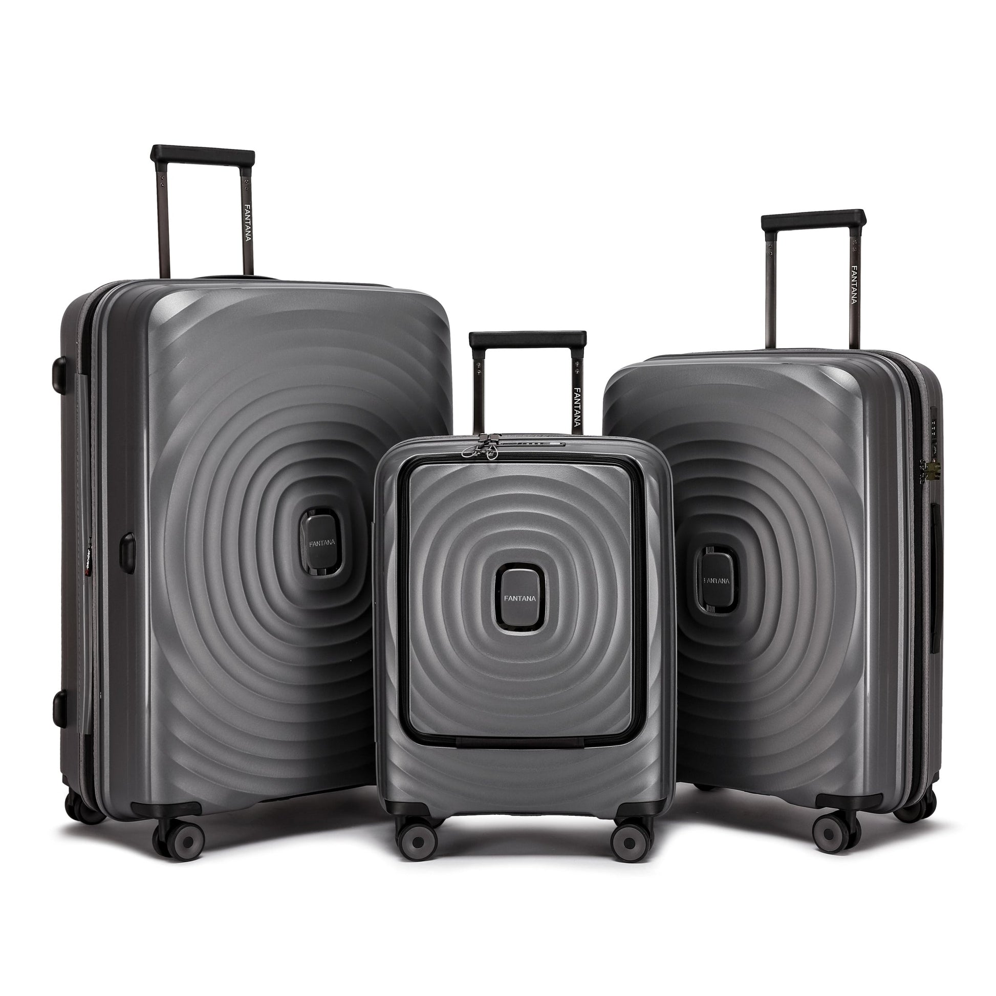 Fantana Hard Shell Polypropylene Suitcase 4 Wheels Travel Luggage Trolley Ultra Light Case - Large