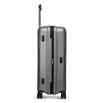 Fantana Hard Shell Polypropylene Suitcase 4 Wheels Travel Luggage Trolley Ultra Light Case - Large