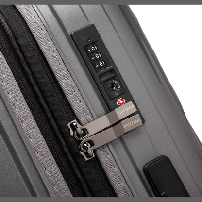 Fantana Hard Shell Polypropylene Suitcase 4 Wheels Travel Luggage Trolley Ultra Light Case - Large