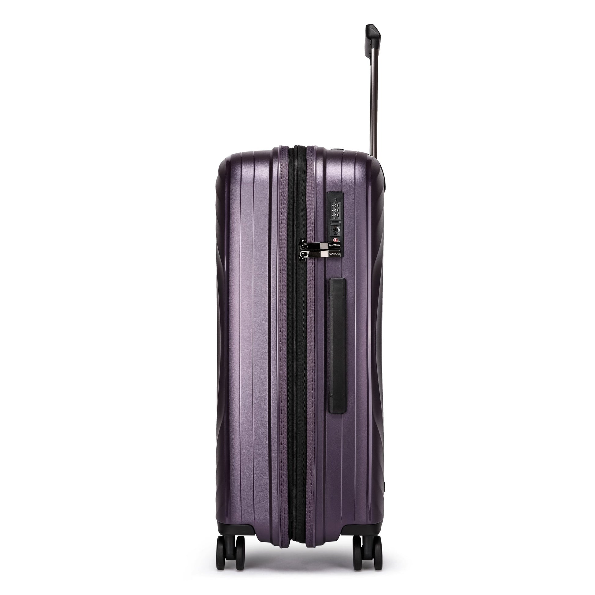 Fantana Hard Shell Polypropylene Suitcase 4 Wheels Travel Luggage Trolley Ultra Light Case - Large