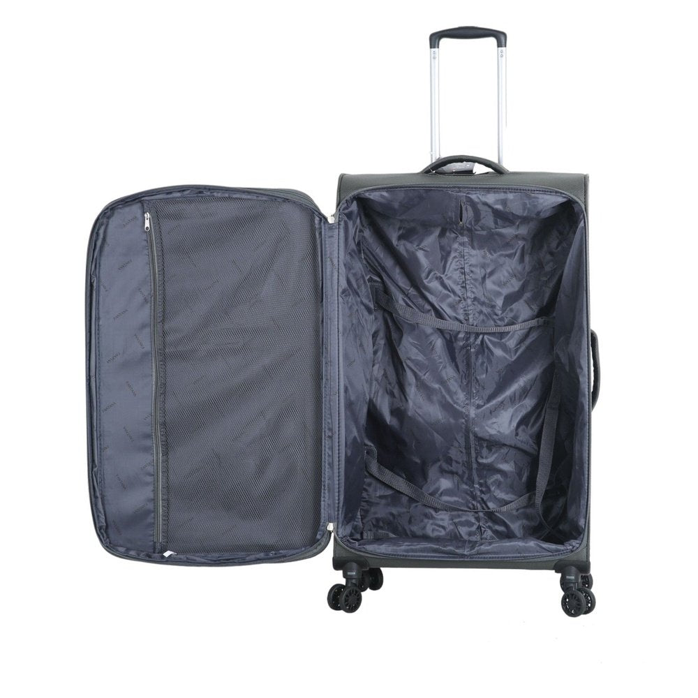 Fantana Super Light Soft Shell 4 - Wheels Expandable Luggage with Multiple Pockets Black - Easy Luggage