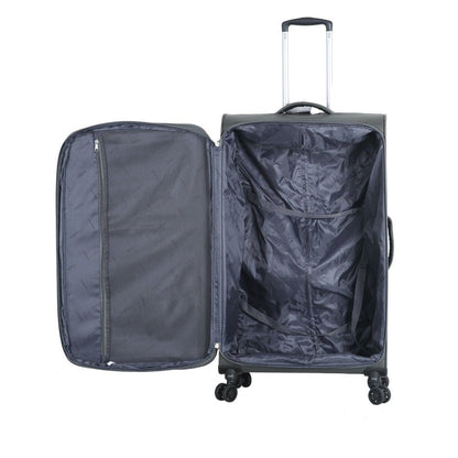 Fantana Super Light Soft Shell 4 - Wheels Expandable Luggage with Multiple Pockets Black - Easy Luggage