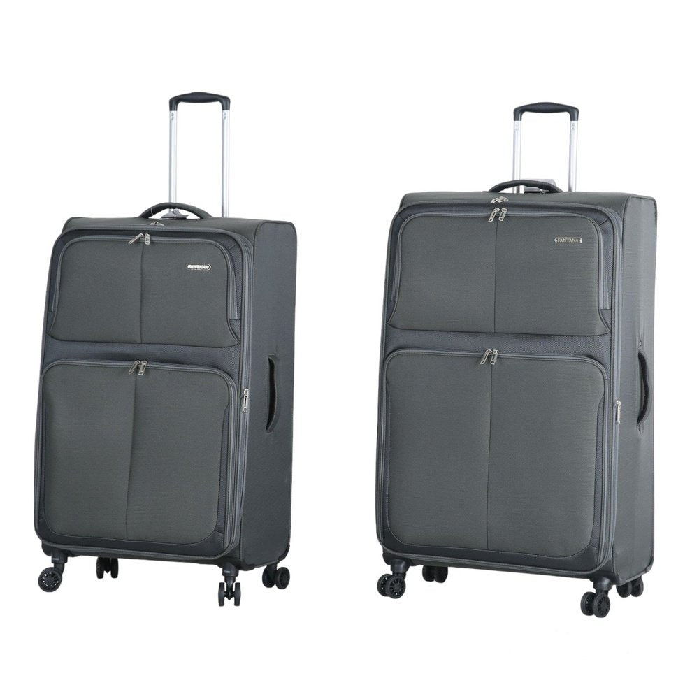 Fantana Super Light Soft Shell 4 - Wheels Expandable Luggage with Multiple Pockets Grey - Easy Luggage