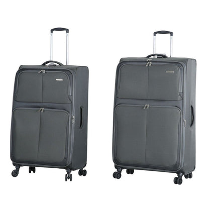 Fantana Super Light Soft Shell 4 - Wheels Expandable Luggage with Multiple Pockets Grey - Easy Luggage