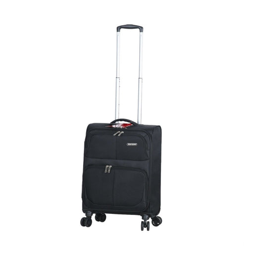 Fantana Super Light Soft Shell 4 - Wheels Expandable Luggage with Multiple Pockets Black - Easy Luggage