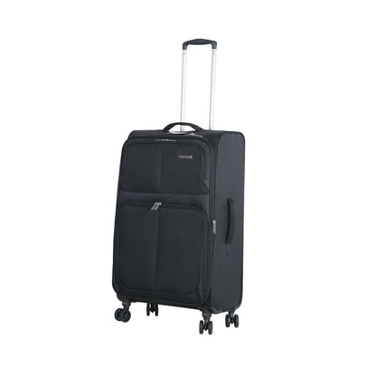 Fantana Super Light Soft Shell 4 - Wheels Expandable Luggage with Multiple Pockets Black - Easy Luggage