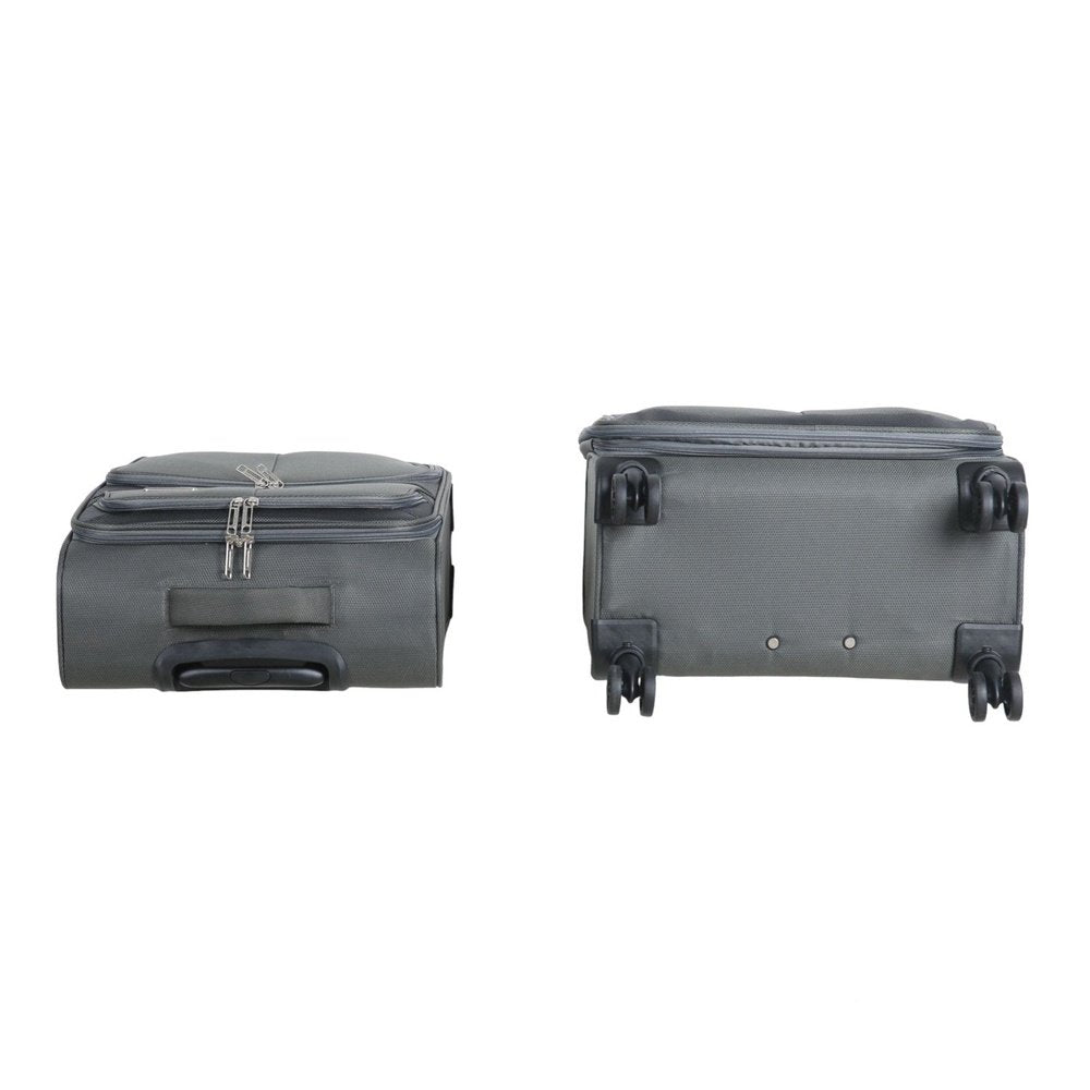 Fantana Super Light Soft Shell 4 - Wheels Expandable Luggage with Multiple Pockets Grey - Easy Luggage