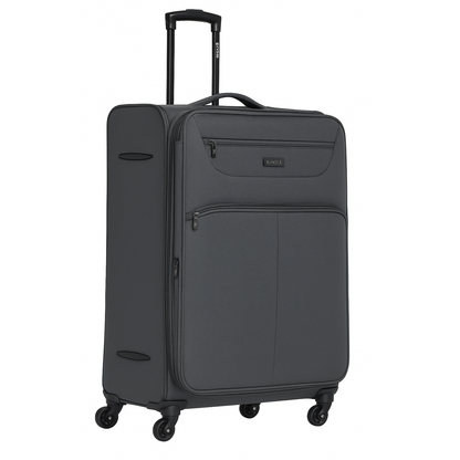 Eagle Super Lightweight 4 Wheels Spinner Soft Shell Expandable Luggage Grey
