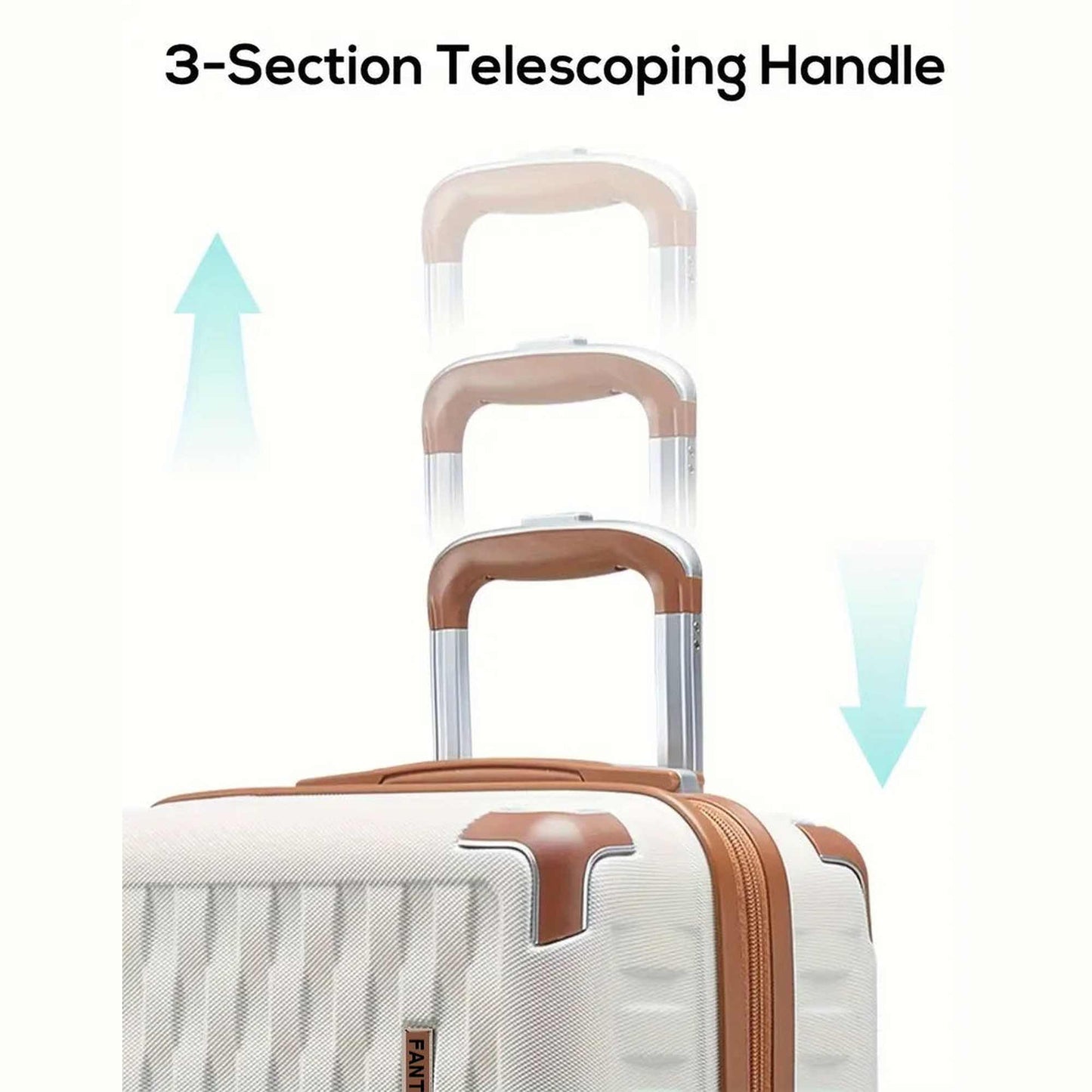 Fantana Premium Expandable Luggage - Hard Shell Polycarbonate, 360° Spinners, TSA Lock - White