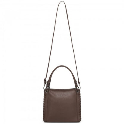 HBM2509 - Miss Lulu Textured PU Leather Crossbody Handbag with Woven Accents for Women