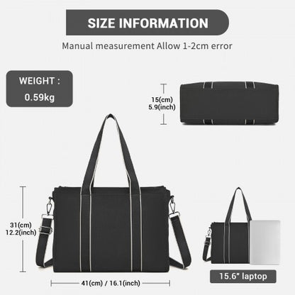Miss Lulu HBM2604 black tote bag – detail view 4