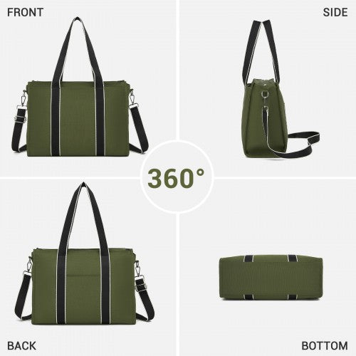 Miss Lulu HBM2604 green tote bag – rear view