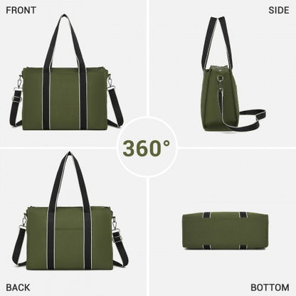 Miss Lulu HBM2604 green tote bag – rear view