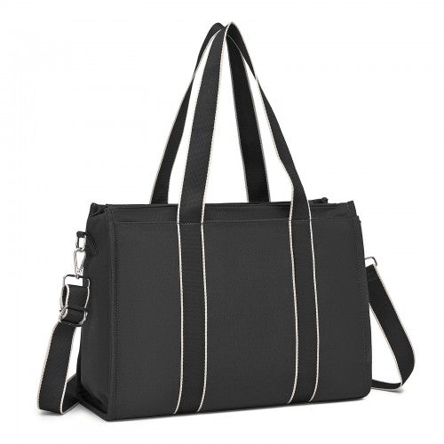 Miss Lulu HBM2604 black tote bag – front view