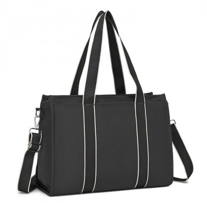Miss Lulu HBM2604 black tote bag – front view