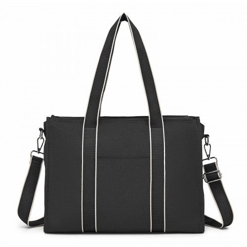 Miss Lulu HBM2604 black tote bag – rear view
