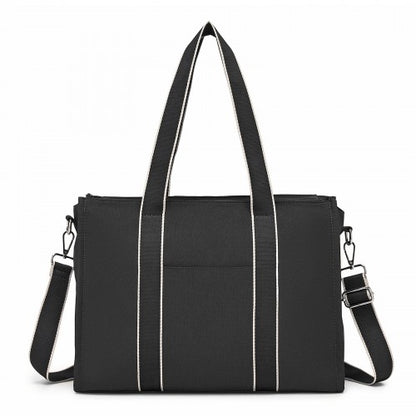 Miss Lulu HBM2604 black tote bag – rear view