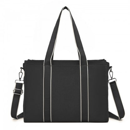 Miss Lulu HBM2604 black tote bag – front view