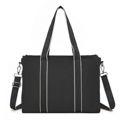 Miss Lulu HBM2604 black tote bag – front view