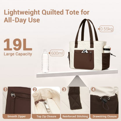 Miss Lulu HBM2612 beige and brown shoulder bag – detail view 7