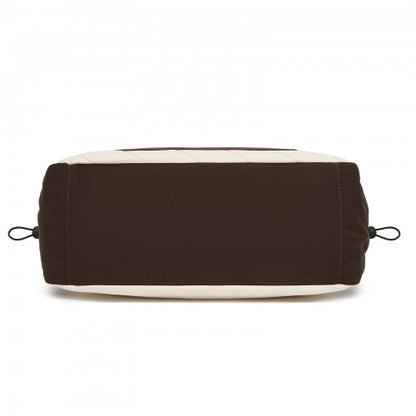 Miss Lulu HBM2612 beige and brown shoulder bag – detail view 5