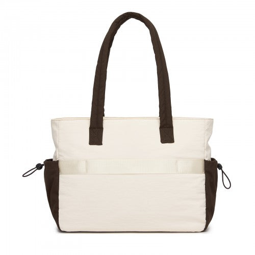 Miss Lulu HBM2612 beige and brown shoulder bag – detail view 4