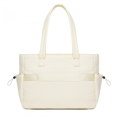 HBM2612 - Miss Lulu Minimalist Durable Shoulder Bag for Work, School & Travel with Laptop Sleeve and Multiple Pockets - Beige