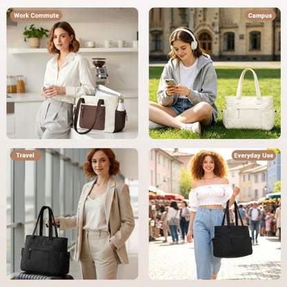 Miss Lulu HBM2612 beige and brown shoulder bag – detail view 14