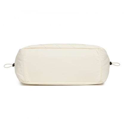 HBM2612 - Miss Lulu Minimalist Durable Shoulder Bag for Work, School & Travel with Laptop Sleeve and Multiple Pockets - Beige