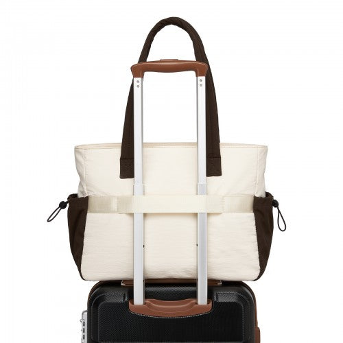 Miss Lulu HBM2612 beige and brown shoulder bag – detail view 12