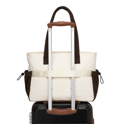 Miss Lulu HBM2612 beige and brown shoulder bag – detail view 12