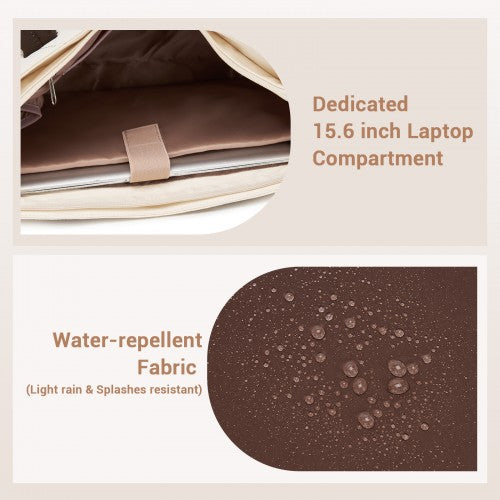Miss Lulu HBM2612 beige and brown shoulder bag – detail view 8