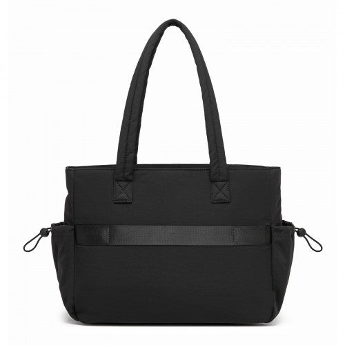 HBM2612 - Miss Lulu Minimalist Durable Shoulder Bag for Work, School & Travel with Laptop Sleeve and Multiple Pockets - Black