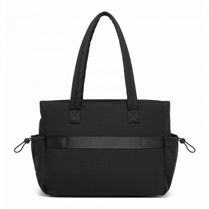 HBM2612 - Miss Lulu Minimalist Durable Shoulder Bag for Work, School & Travel with Laptop Sleeve and Multiple Pockets - Black