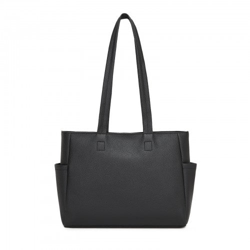 HBM2618 - Miss Lulu Women’s Large Capacity PVC Tote Bag, 13‑inch Tablet Compartment, Commute & Shopping Handbag