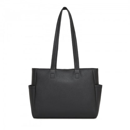 HBM2618 - Miss Lulu Women’s Large Capacity PVC Tote Bag, 13‑inch Tablet Compartment, Commute & Shopping Handbag