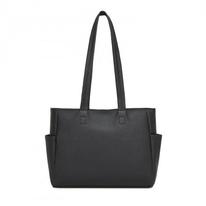 HBM2618 - Miss Lulu Women’s Large Capacity PVC Tote Bag, 13‑inch Tablet Compartment, Commute & Shopping Handbag