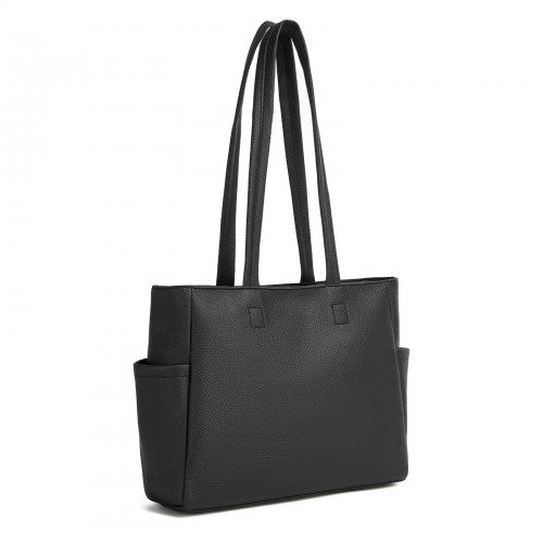 HBM2618 - Miss Lulu Women’s Large Capacity PVC Tote Bag, 13‑inch Tablet Compartment, Commute & Shopping Handbag