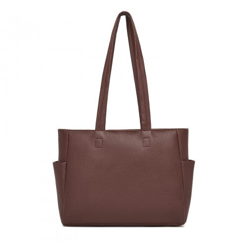 HBM2618 - Miss Lulu Women’s Large Capacity PVC Tote Bag, 13‑inch Tablet Compartment, Commute & Shopping Handbag