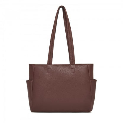 HBM2618 - Miss Lulu Women’s Large Capacity PVC Tote Bag, 13‑inch Tablet Compartment, Commute & Shopping Handbag
