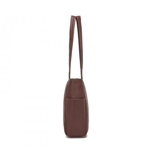 HBM2618 - Miss Lulu Women’s Large Capacity PVC Tote Bag, 13‑inch Tablet Compartment, Commute & Shopping Handbag