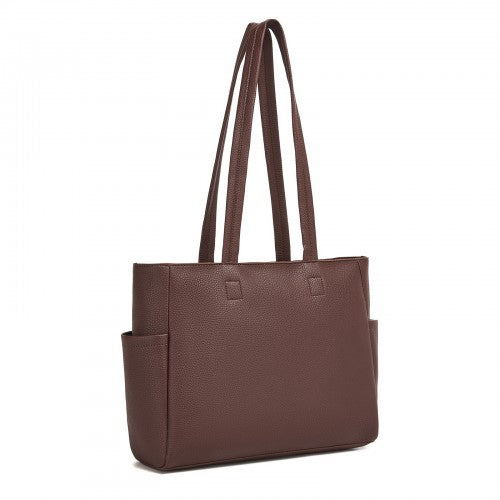 HBM2618 - Miss Lulu Women’s Large Capacity PVC Tote Bag, 13‑inch Tablet Compartment, Commute & Shopping Handbag