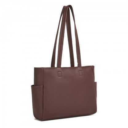 HBM2618 - Miss Lulu Women’s Large Capacity PVC Tote Bag, 13‑inch Tablet Compartment, Commute & Shopping Handbag